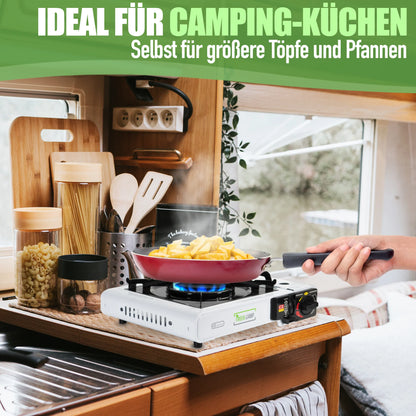 GREEN CAMP® Gaskocher inkl. Gaskartuschen und Tragekoffer