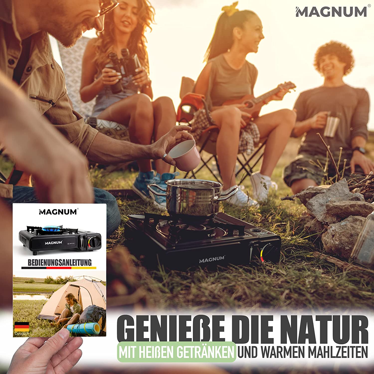 Magnum Gaskocher Set inkl. 16 Gaskartuschen